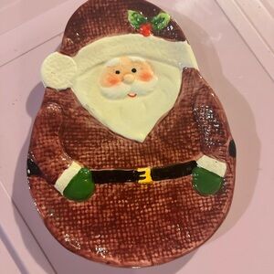 Holly Hill ceramic holiday spoon rest or small dish.